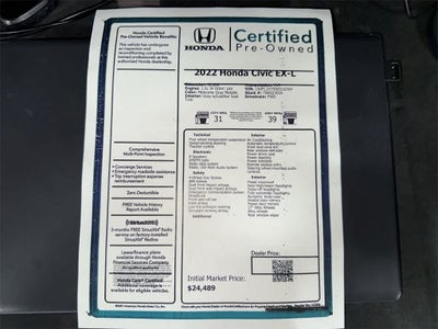 Honda Civic EX-L 2022