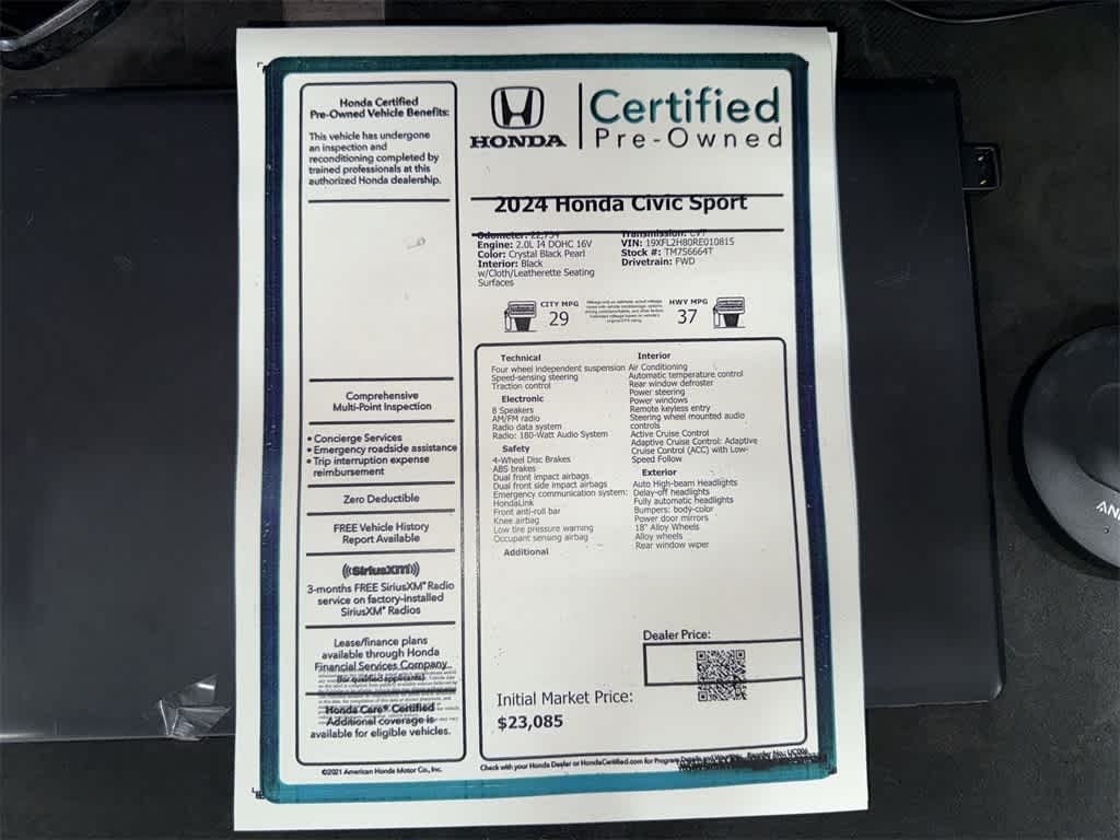 2024 Honda Civic Sport