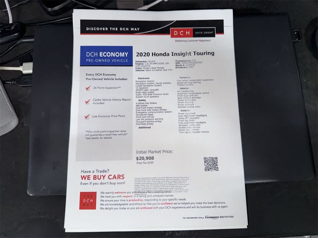 Honda Insight Touring 2020