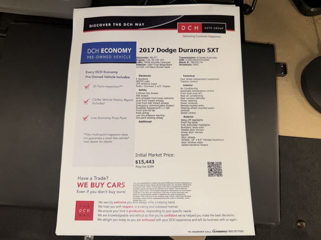 Dodge Durango SXT 2017