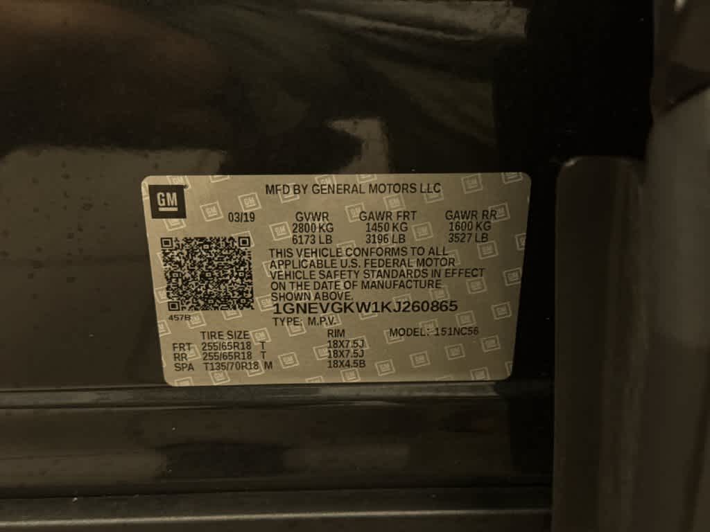Chevrolet Traverse LT 2019 con tapicería de tela
