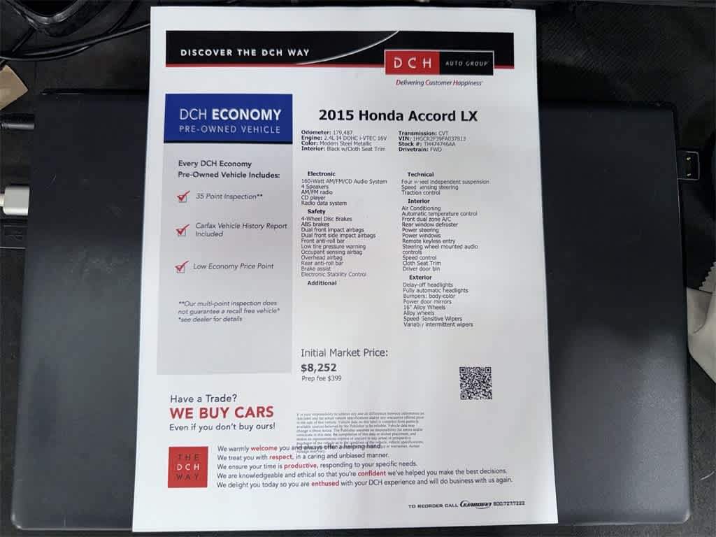 Honda Accord LX 2015