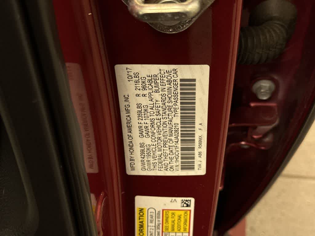 Honda Accord Sedán LX 1.5T 2018