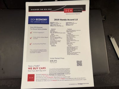 Honda Accord Sedán LX 1.5T de 2019