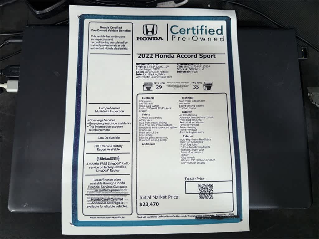 2022 Honda Accord Sport