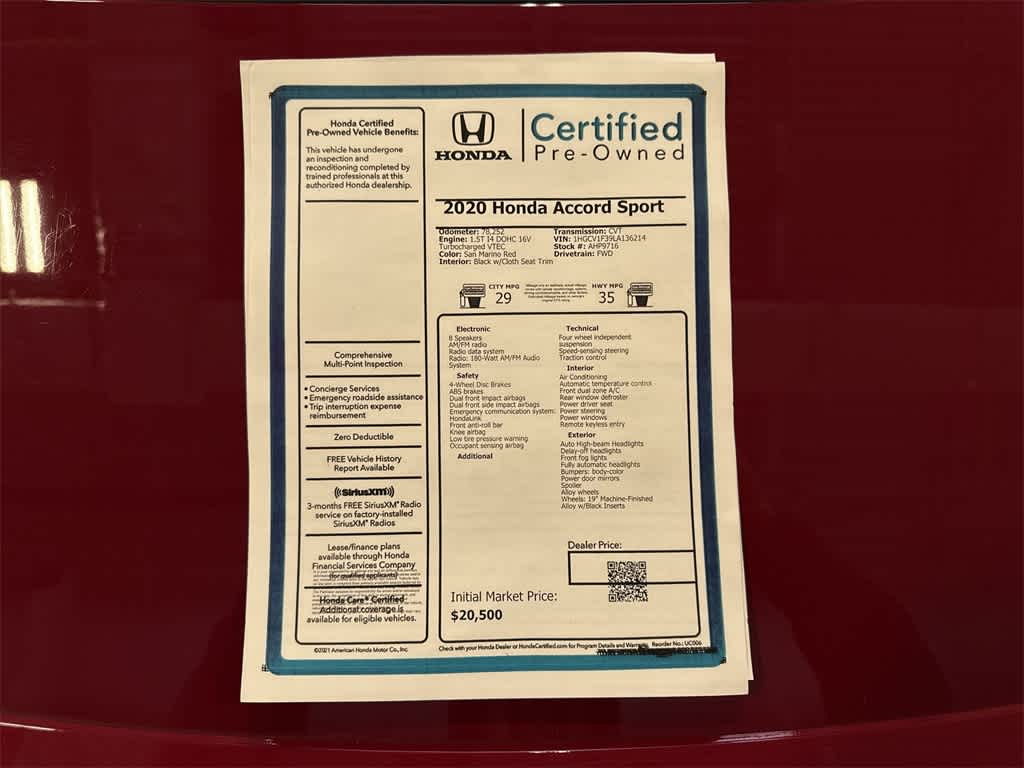 Honda Accord Sport 2020