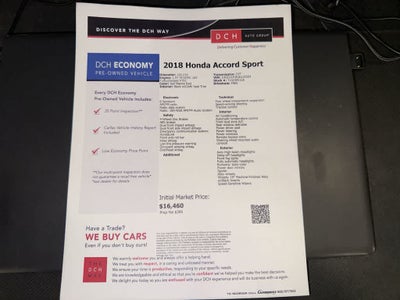 Honda Accord Sedán Sport 1.5T 2018
