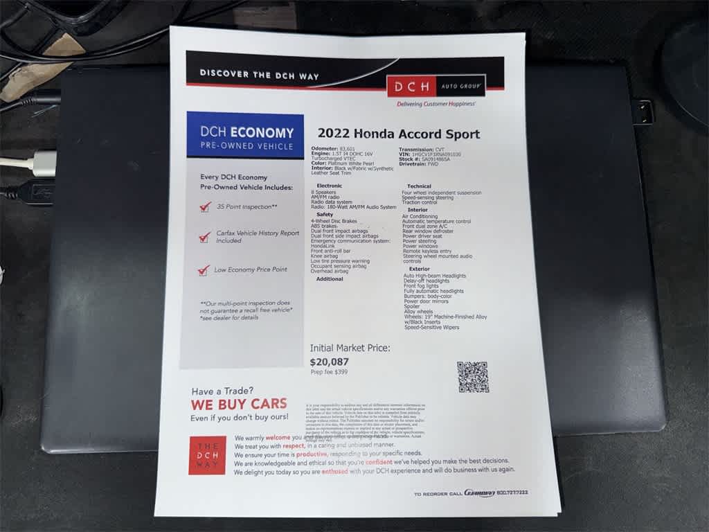 2022 Honda Accord Sport