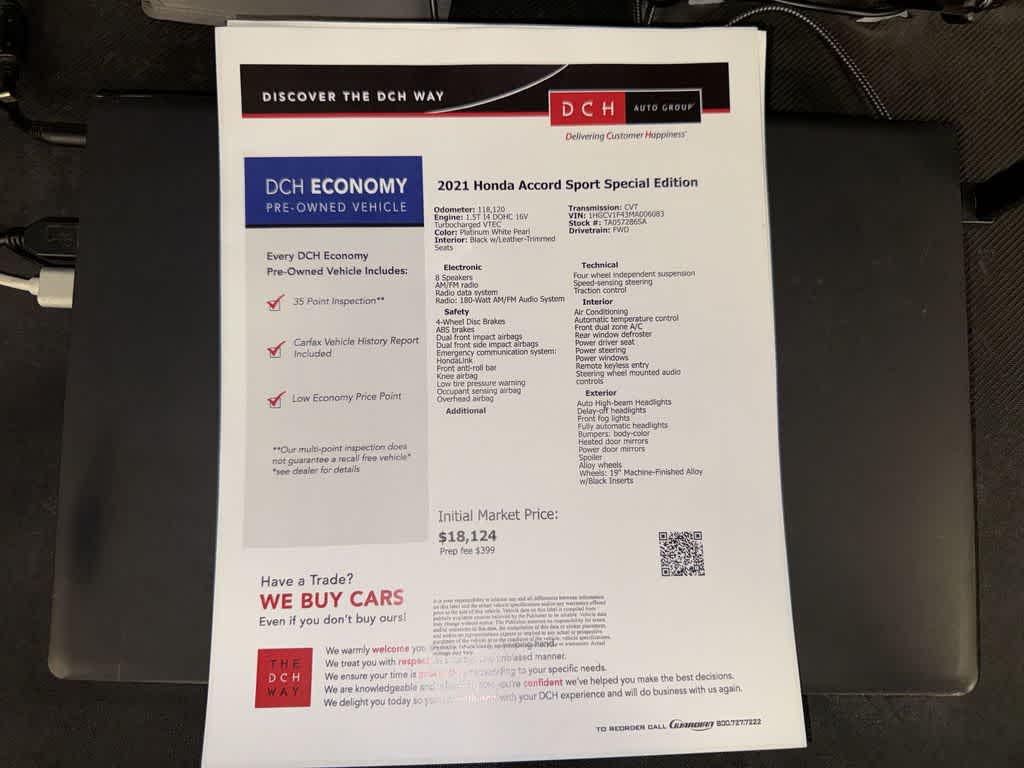 2021 Honda Accord Sedan Sport SE
