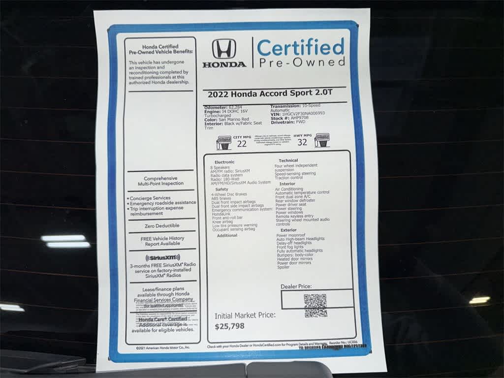2022 Honda Accord Sport