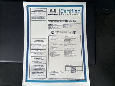 Honda Accord Hybrid Sport 2022