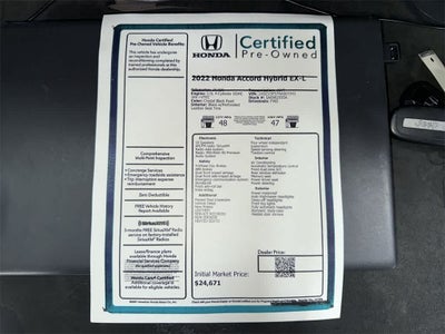 Honda Accord Hybrid EX-L 2022