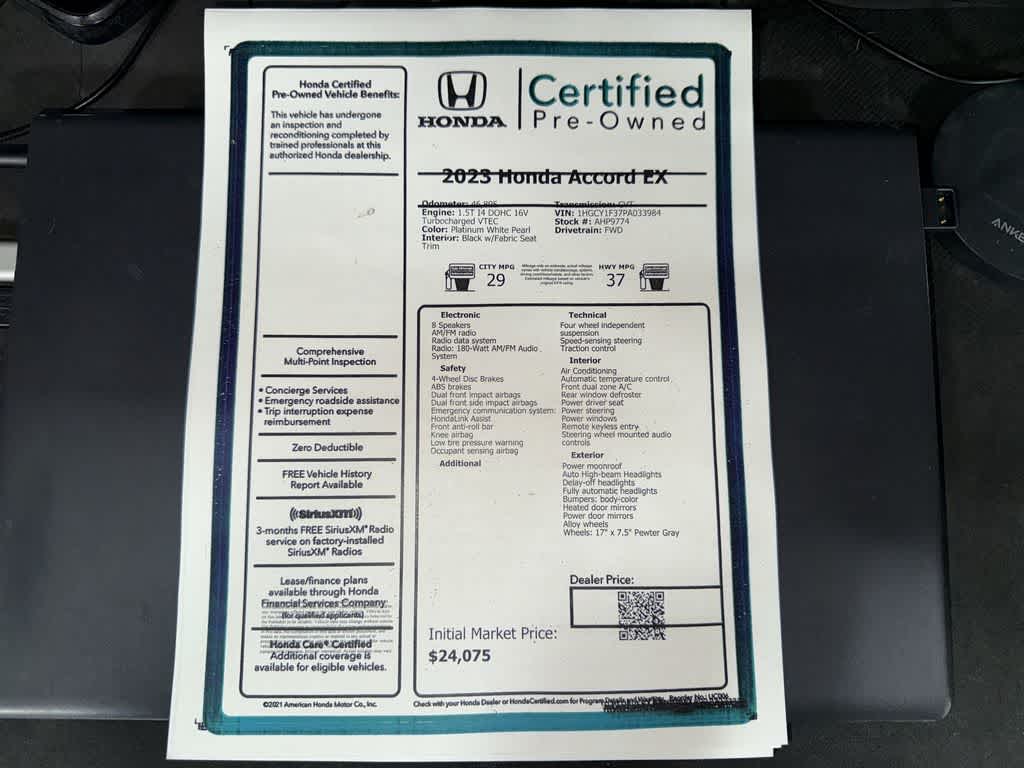 2023 Honda Accord EX