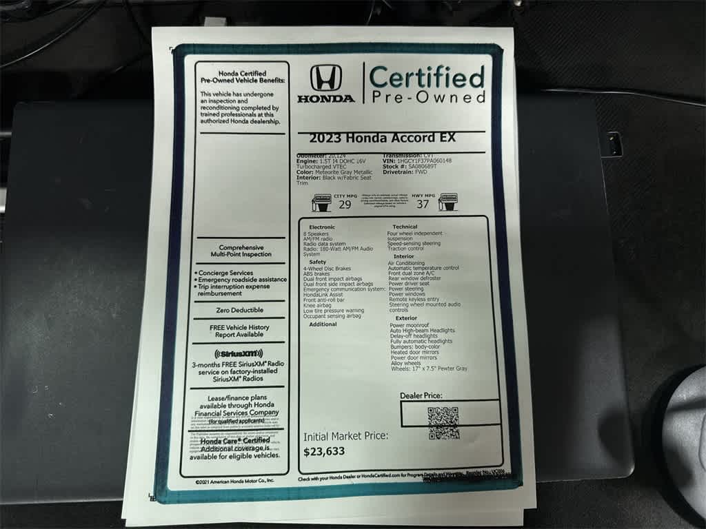 Honda Accord Base 2023