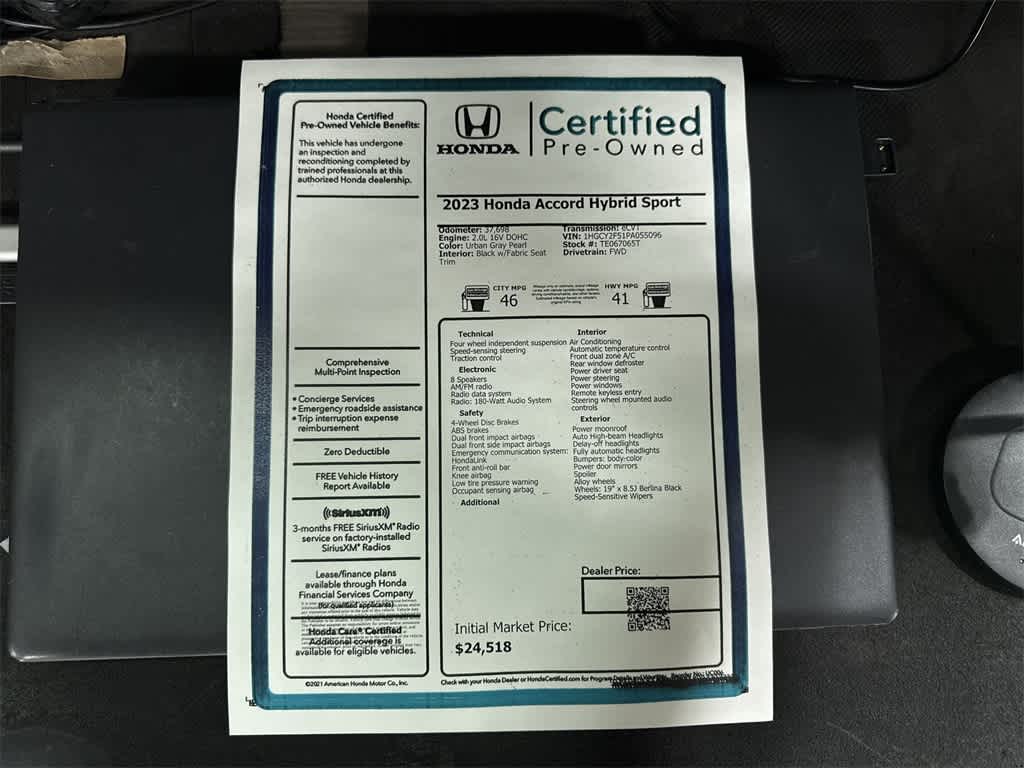 2023 Honda Accord Hybrid Sport