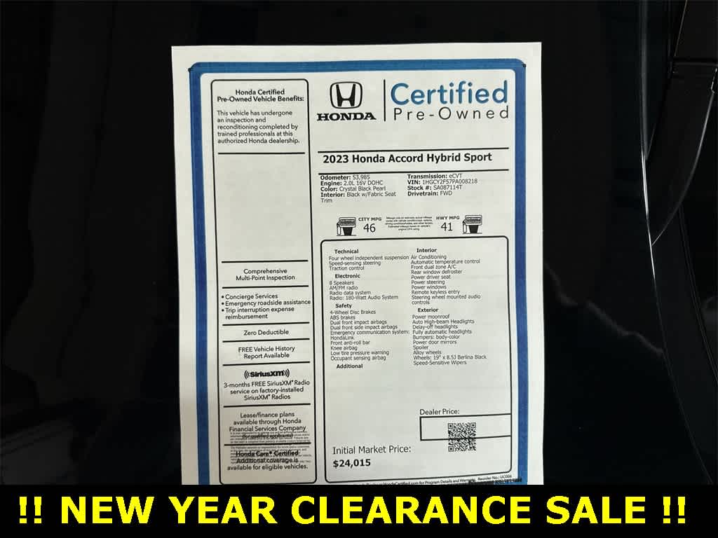 2023 Honda Accord Hybrid Sport