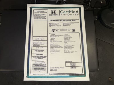 Honda Accord Hybrid Sport 2024