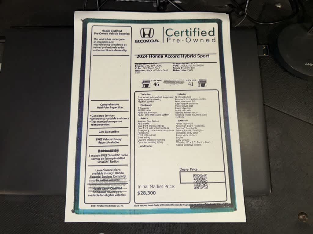 Honda Accord Hybrid Sport 2024