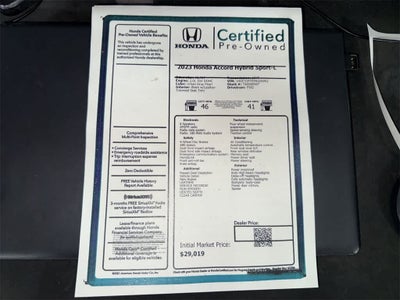 2023 Honda Accord Hybrid Base