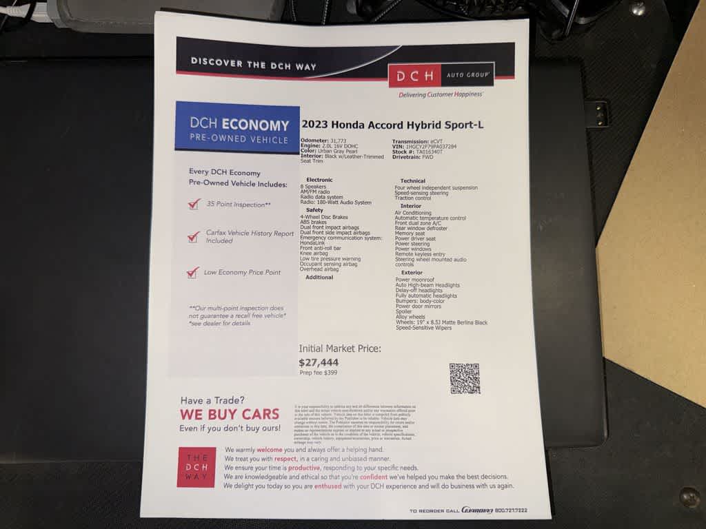 Honda Accord Hybrid Sport-L 2023
