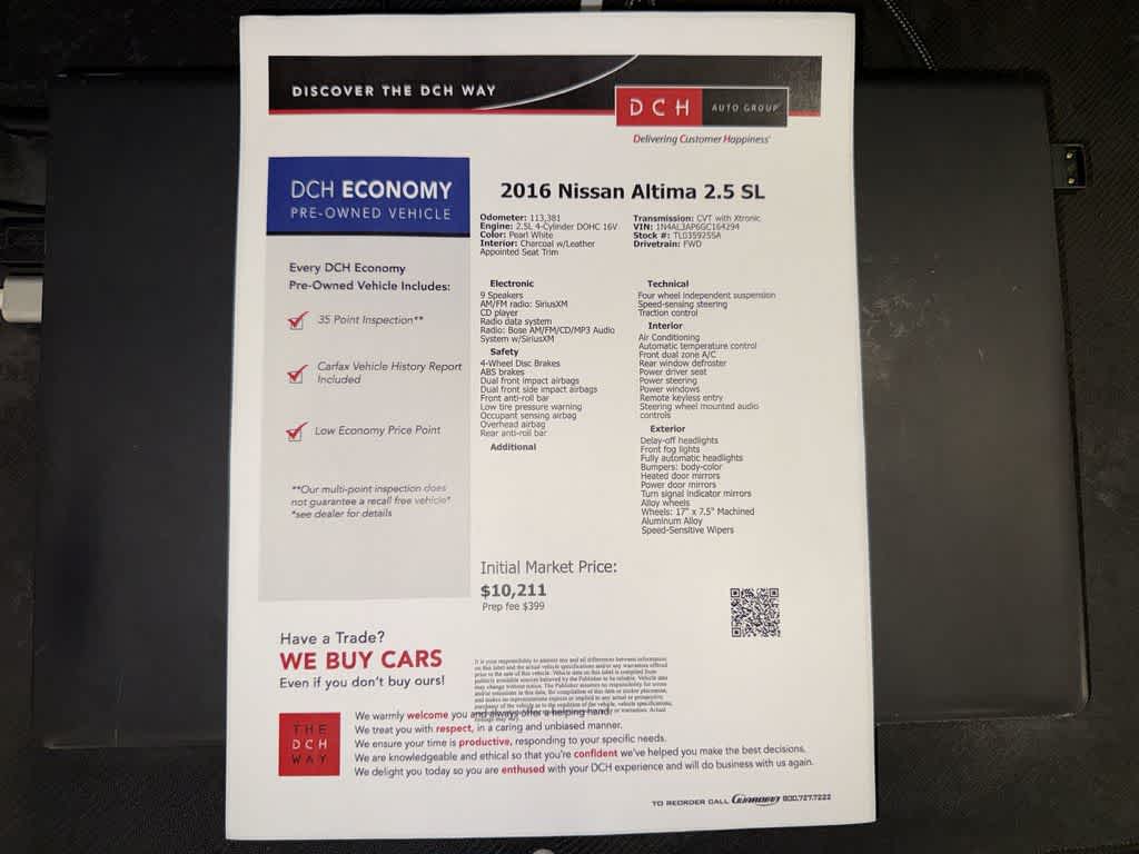 Nissan Altima 2.5 SL de 2016