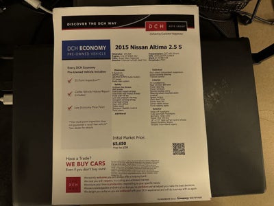 Nissan Altima 2.5 S de 2015