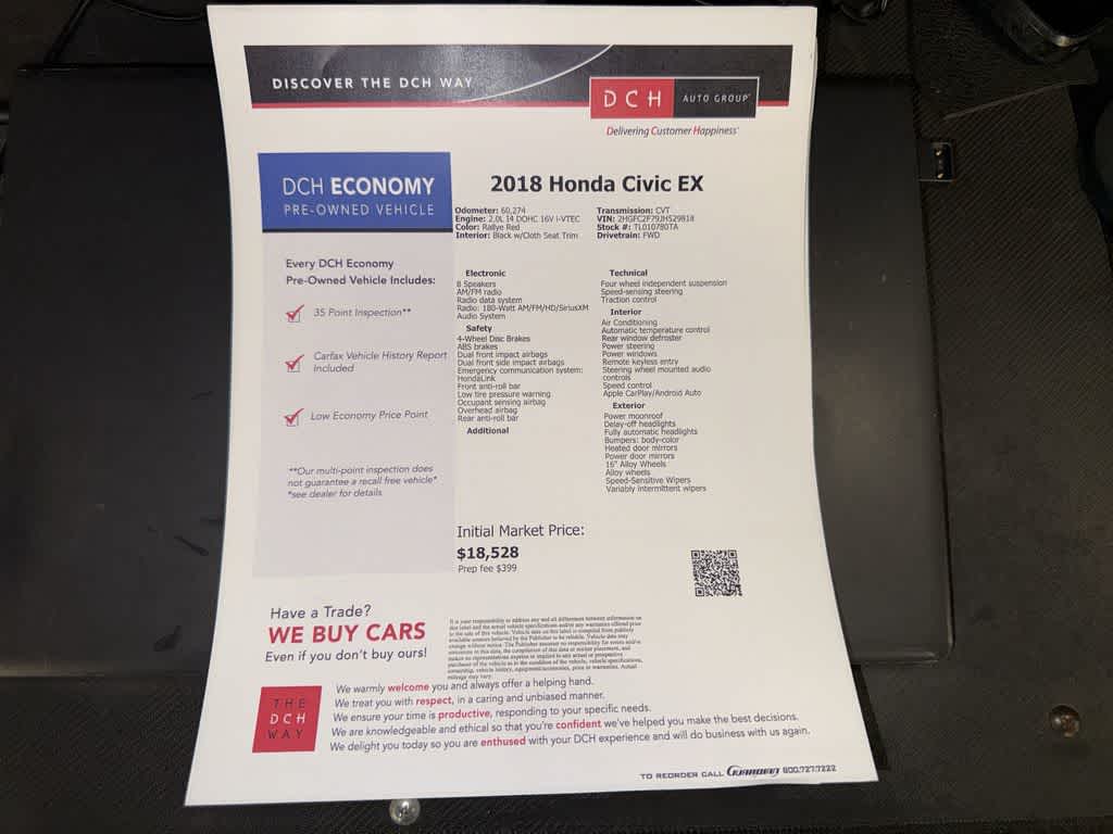 Honda Civic Sedán EX 2018