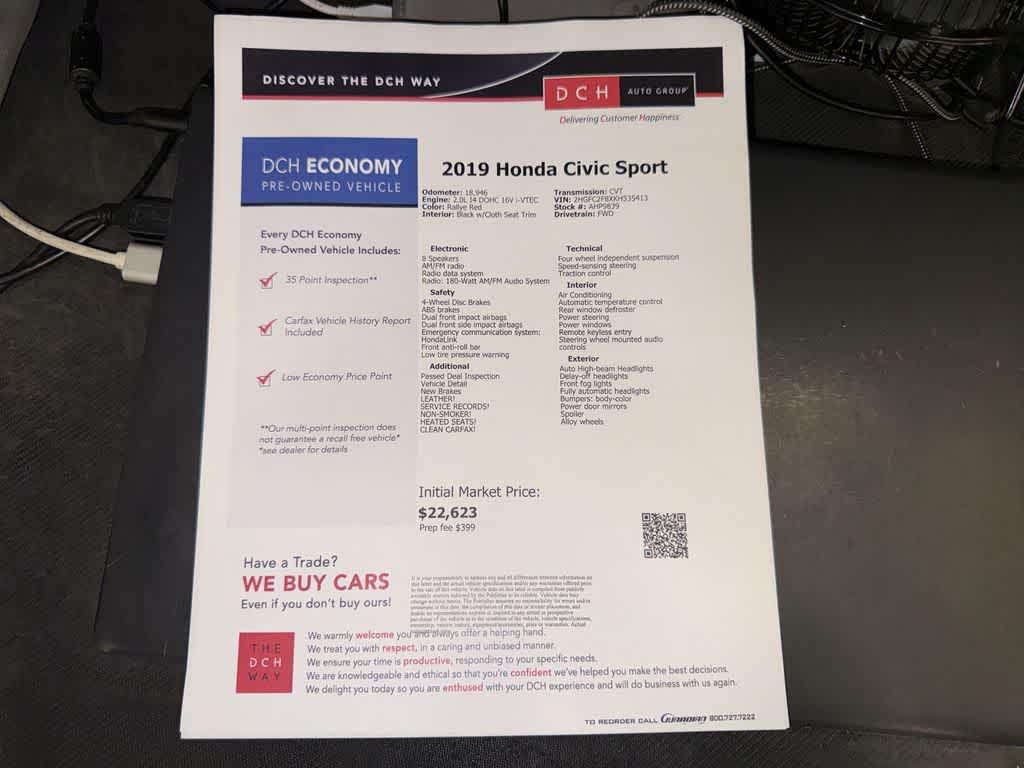 Honda Civic Sedán Sport 2019