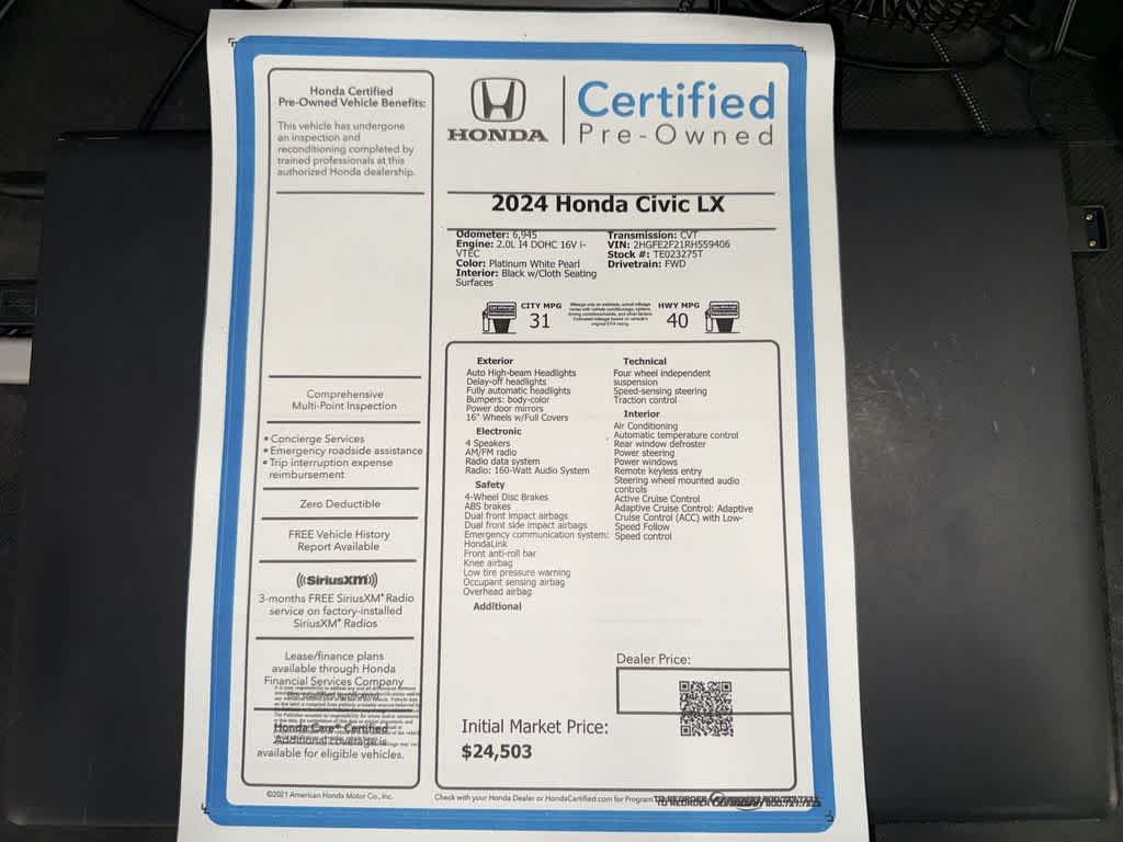 Honda Civic LX 2024