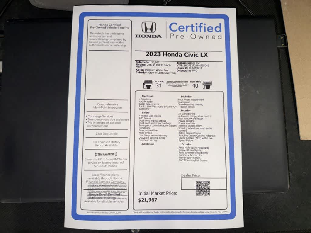 Honda Civic LX 2023