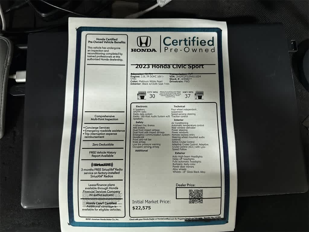 2023 Honda Civic Sport