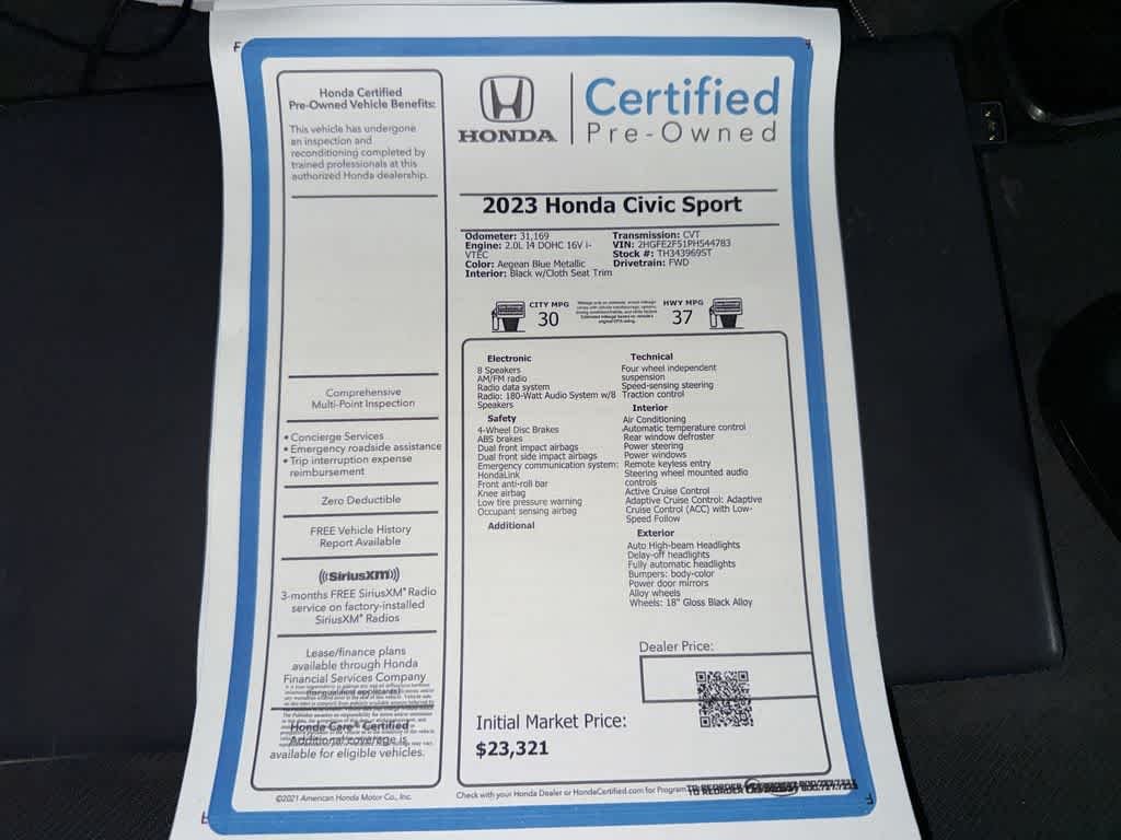 2023 Honda Civic Sport
