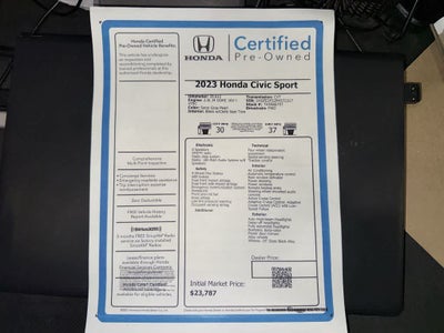 2023 Honda Civic Sport