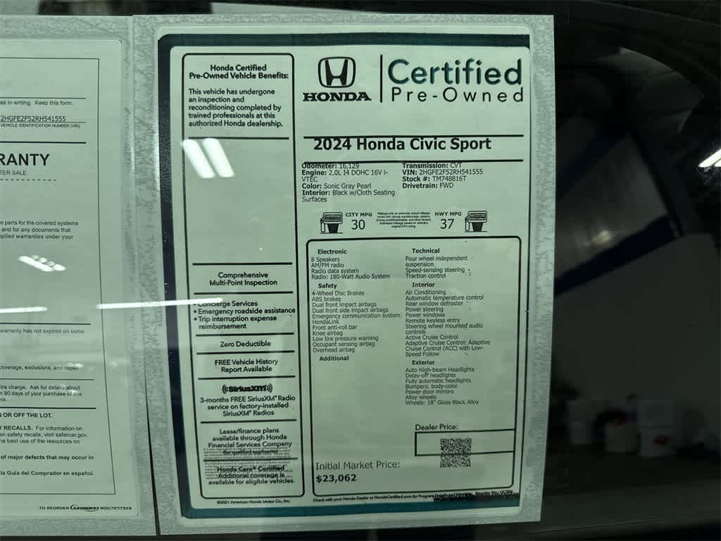 2024 Honda Civic Sport