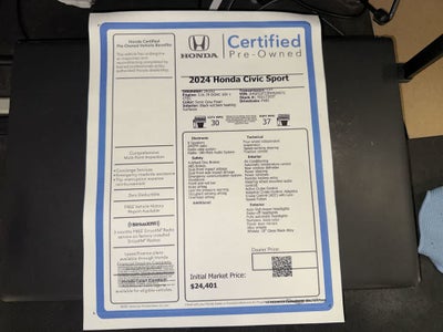 2024 Honda Civic Sport