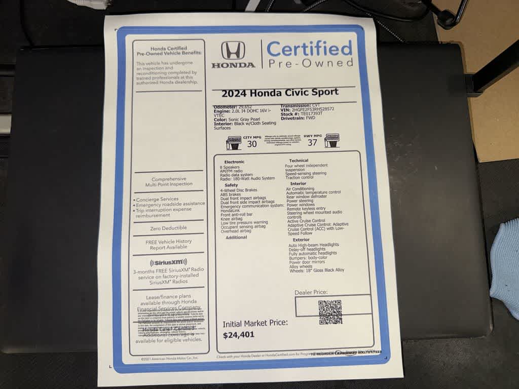 2024 Honda Civic Sport
