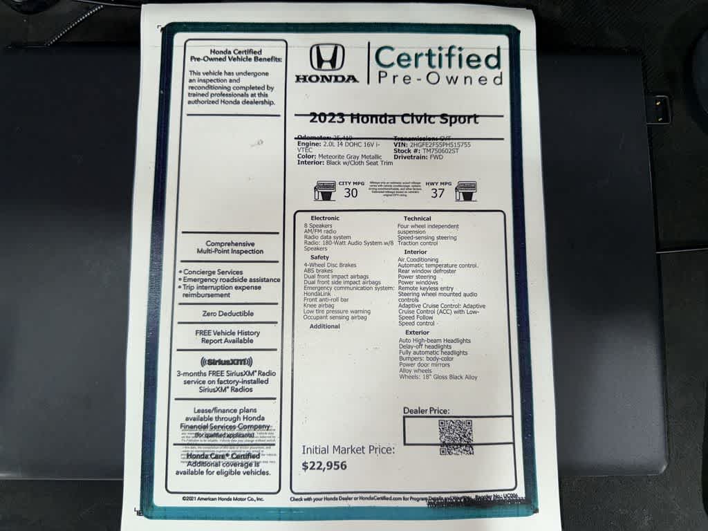 2023 Honda Civic Sport