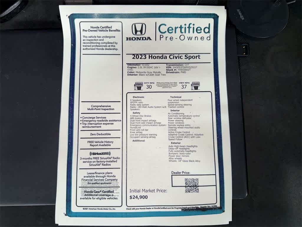 2023 Honda Civic Sport