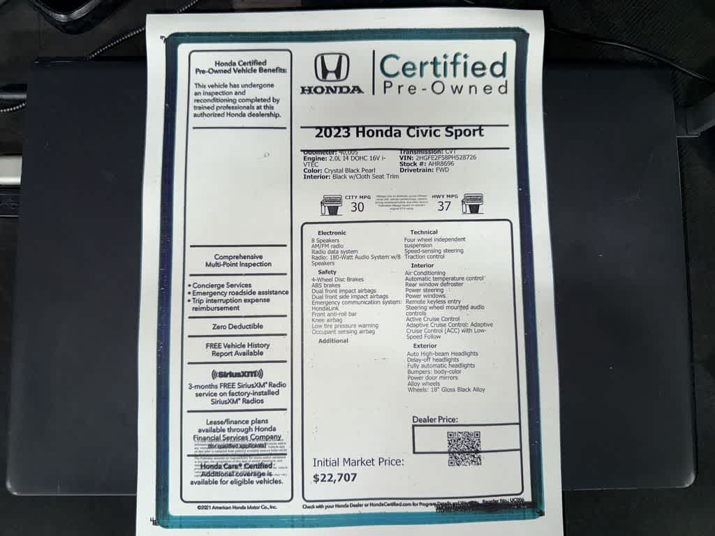 2023 Honda Civic Sport
