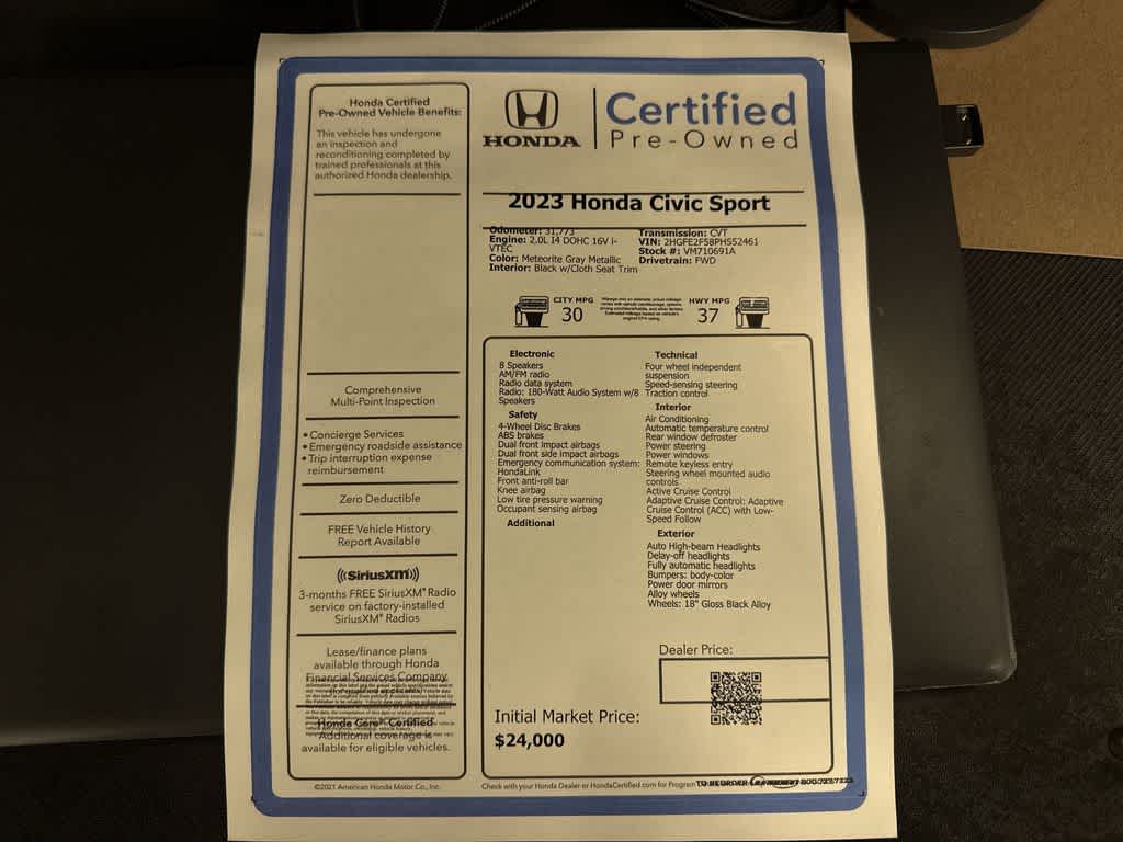 2023 Honda Civic Sport
