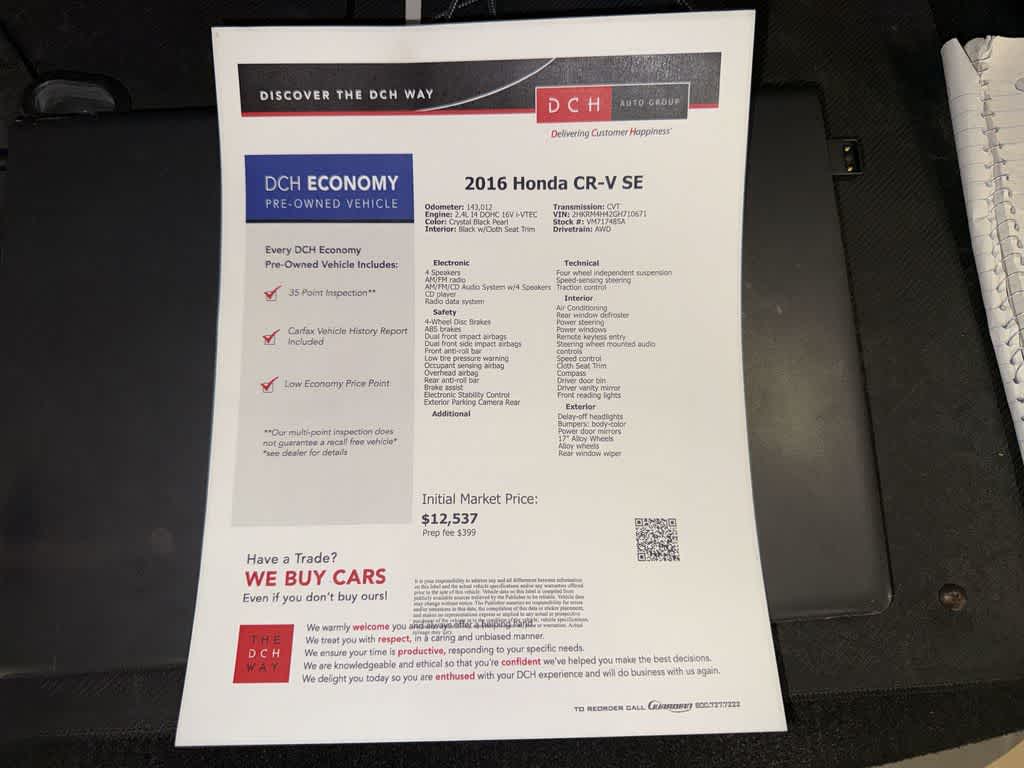 Honda CR-V SE 2016