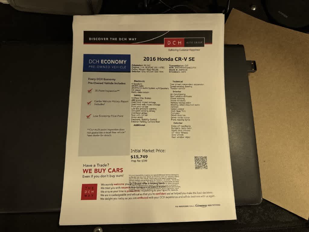 Honda CR-V SE 2016