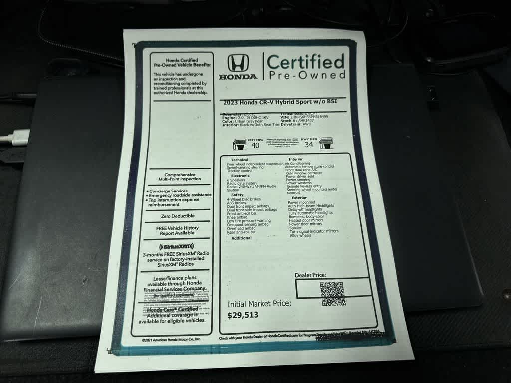 Honda CR-V Hybrid Sport 2023