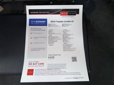 Toyota Corolla L 2019