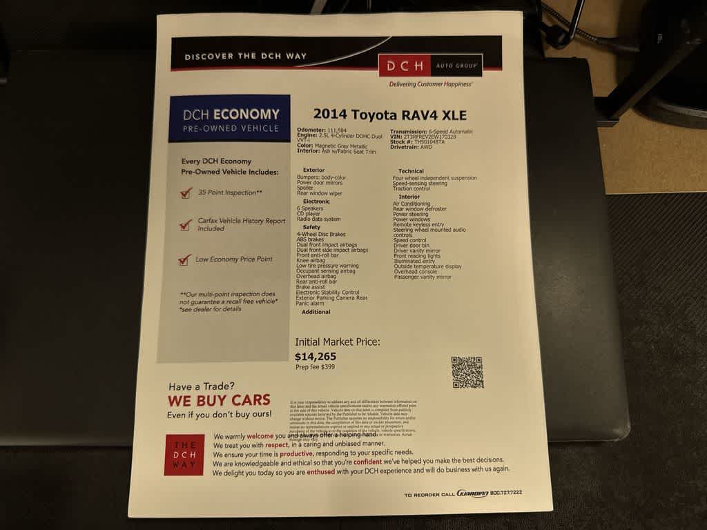 Toyota RAV4 XLE de 2014