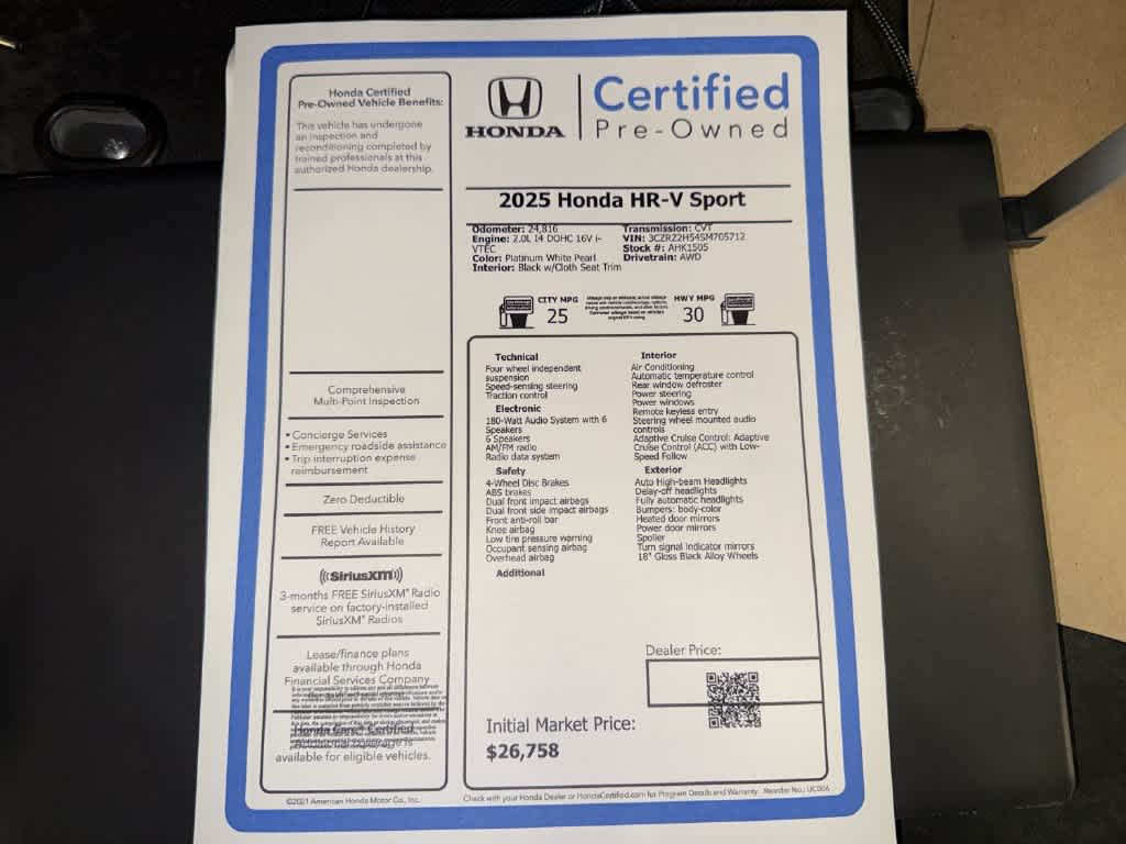 Honda HR-V Sport 2025