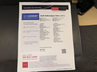 Volkswagen Jetta 1.4T S de 2018