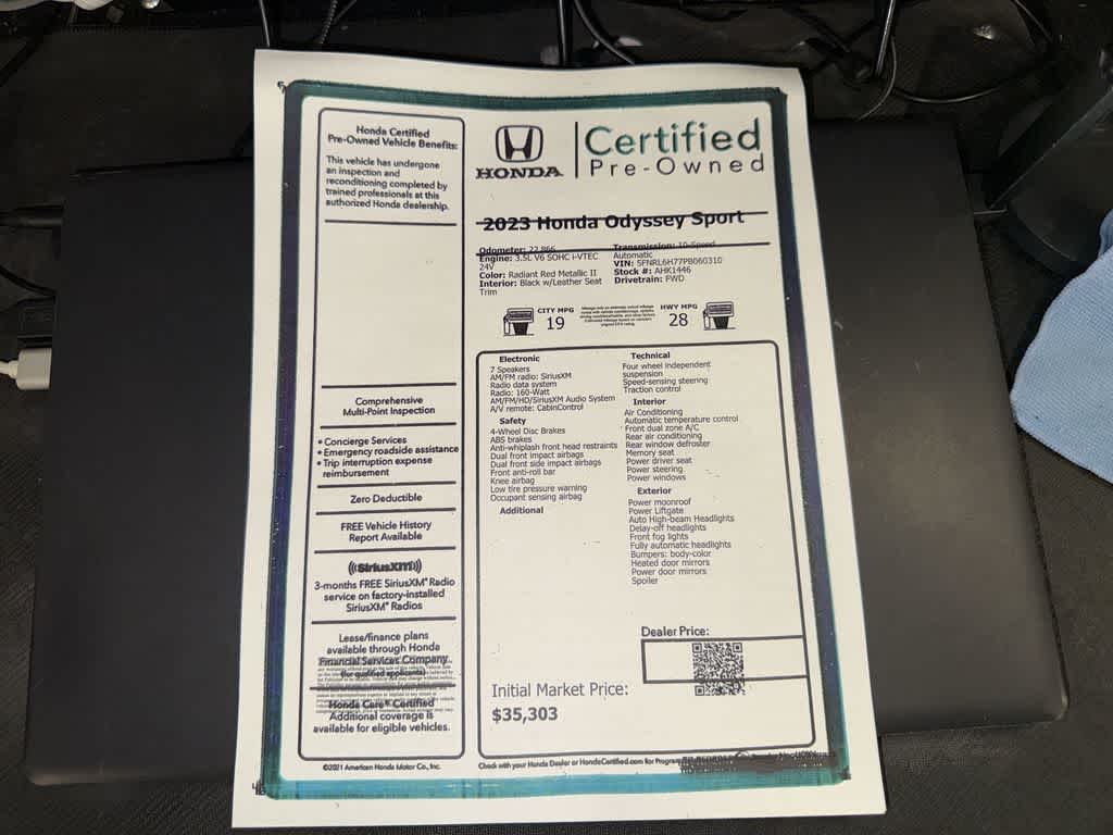 Honda Odyssey Sport 2023