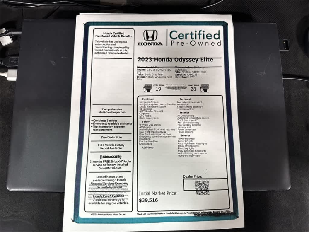 2023 Honda Odyssey Elite