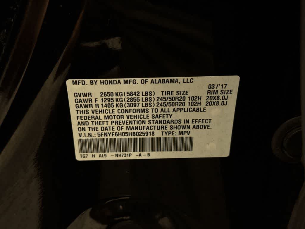 Honda Pilot Elite 2017